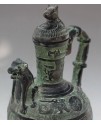 精雕獸頭 酒壺 
